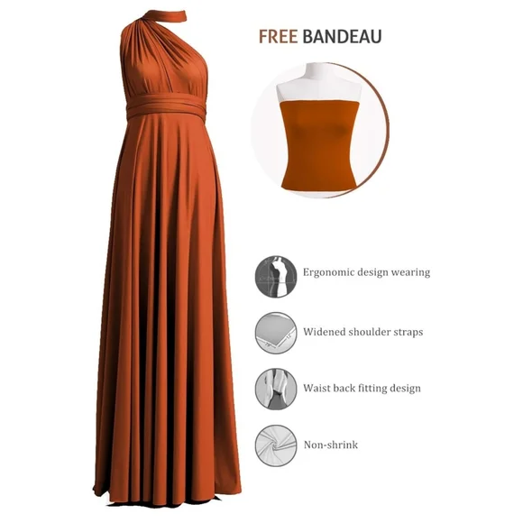 Burnt Orange Convertible Bridesmaid Dress - Picture 2 of 2